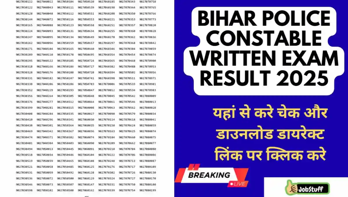 Bihar Police Constable Written Exam Result 2025
