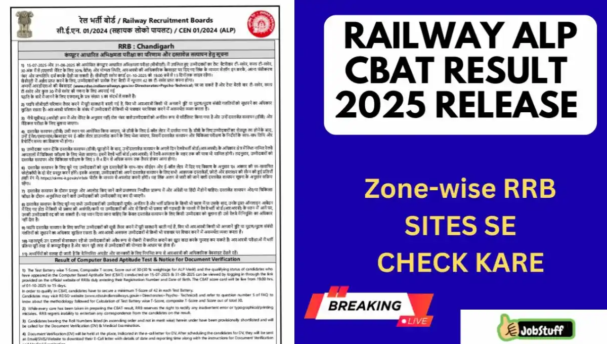 Railway ALP CBAT Result 2025