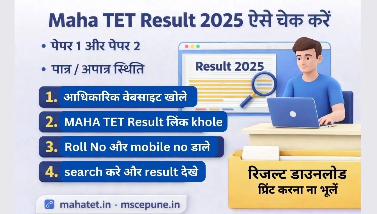 ऐसे चेक करे Maha TET Result 2025: आधिकारिक वेबसाइट, डायरेक्ट लिंक और पूरी प्रक्रिया